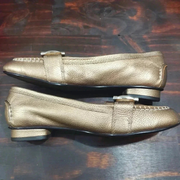 Ros Hommerson Leather Moccasins Gold Buckle Moc Loafer Slip-on Shoes 8.5 - Picture 6 of 12